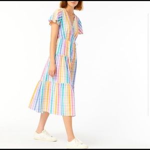 NWT Jcrew rainbow gingham dress